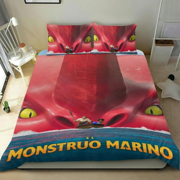 Bestia del Mar Conjunto de sábanas temático, trío de piezas, cómodo y amigable con la piel, diseño único, regalo de decoración para el hogar para familiares, amigos y fans,140cm *210cm