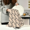 thumbnail image 6 of GZHJMY 1 Pack Brown Chevron Pattern Kitchen Towels, Soft Highly Absorbent Dish Towels Reusable Tea Towels Set, 28"x 18", 6 of 7