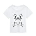 thumbnail image 2 of Shadoumai Easter Bunny Graphic Tee for Toddler Girls Cute Rabbit Shirt Happy Spring Holiday Kids Tops, 2 of 4