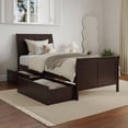 thumbnail image 2 of AFI Portland Twin XL Platform Bed with Matching Footboard & Storage Drawers, Espresso, 2 of 13