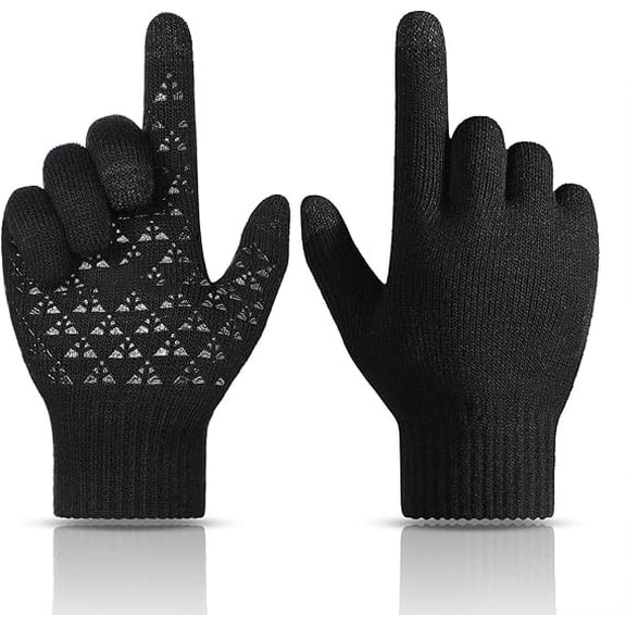 Upgraded Touchscreen Winter Gloves for Men & Women – Warm Soft Knit Lining, Ideal for Texting & Running