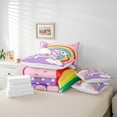 thumbnail image 5 of Erosebridal Unicorn Bedding Set 7Pcs King Size Cute Unicorn Butterfly Wings Comforter with Sheets Teens Kawaii Star Rainbow Unicorn Sheet Set with Pillowcases & Throw Pillow Covers, 5 of 5