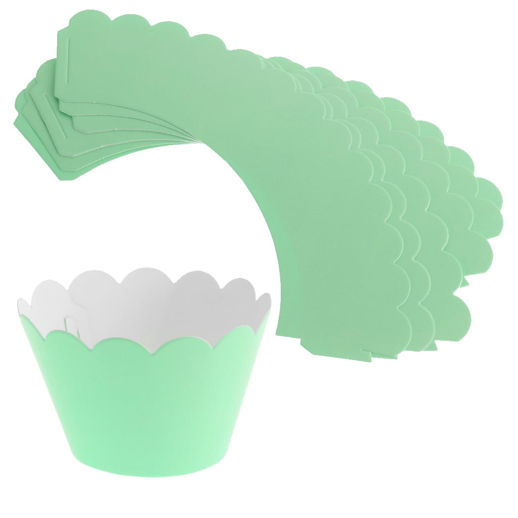 Paper Cupcake Stand Popcorn Box Candy Bag Cupcake Wrapper Table Decor Green 