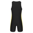 thumbnail image 5 of YONGHS Mens Gymnastic Racerback Unitard Workout Sports Athletic Bodysuit Swimsuit Swimwear Black&Yellow S, 5 of 7