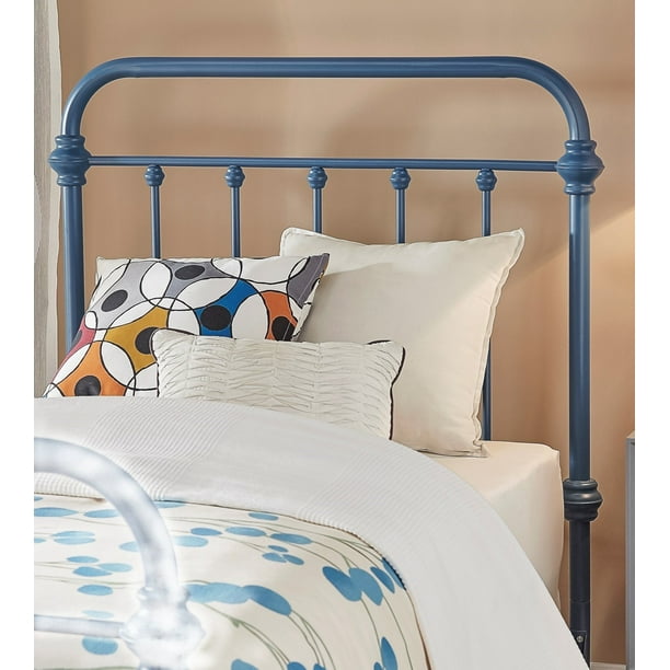 Weston Home Nottingham Spindle Metal Twin Headboard, Blue Steel
