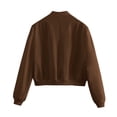 thumbnail image 5 of Stamzod Womens Fashion Bomber Jacket 2026 Fall Coats Long Sleeve Cropped Button Up Jackets for Women, 5 of 9
