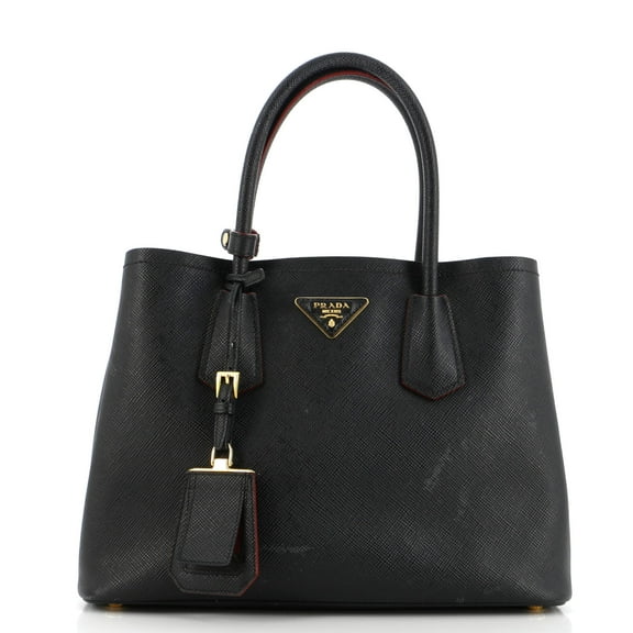 Pre-Owned Cuir Double Tote Saffiano Leather Small By Rebag