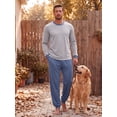 thumbnail image 5 of GIRUNS Men's Pajamas Set Long Sleeve Sleepwear Jogger Pants Soft Loungewear with Pockets Gray Blue L, 5 of 7