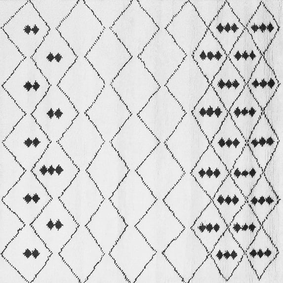 Ahgly Company Indoor Square Solid Gray Modern Area Rugs, 6' Square