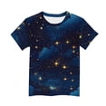 thumbnail image 5 of hengsof Boy's Galaxy Print Short Sleeve T-Shirt Casual Round Neck Soft Top Suitable for Children Aged 3-15 Summer Daily Shirt, 5 of 5