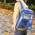 thumbnail image 5 of Inadays Clear Backpack for School PVC Clear Bookbag Heavy Duty Transparent Backpacks for Stadium Events Multiple Pockets See Through Bag for Concert Work Security Travel Festival, Blue, 5 of 6