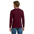 thumbnail image 3 of Gildan Heavy Cotton Men's Long Sleeve T-Shirt, Comfortable, Crewneck Classic Fit Tee, Maroon, L, 3 of 5