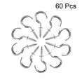 thumbnail image 2 of Uxcell  0.9" Small Screw Eye Hooks Self Tapping Screws Carbon Steel Silver 60Pcs, 2 of 5