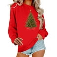 thumbnail image 2 of HOMBOM Crewneck Sweatshirts for Women Merry Essentials Ugly Xmas Tree Fall Christmas Ladies Sweatshirt, 2 of 6