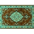 thumbnail image 1 of Ahgly Company Indoor Rectangle Persian Turquoise Blue Traditional Area Rugs, 8' x 12', 1 of 4