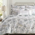 thumbnail image 5 of Levtex Home - Ophelia Spa Comforter Set - King Comforter + Two King Pillow Cases - Floral - Spa Grey Cream Ochre - Comforter (106 x 94in.) and Pillow Case (36 x 20in. ) - Cotton, 5 of 6
