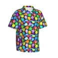 thumbnail image 3 of Xecao Colorful Easter Eggs1 print Hawaiian shirt - a stylish short-sleeve button-down for men, perfect for casual beach and tropical outings., 3 of 9