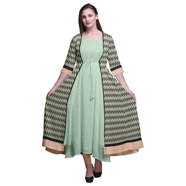 Bimba Kurtis Indiennes pour Femmes Tenue de Fête Anarkali Kurta Imprimée Évasée Kurti Ethnique