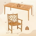 thumbnail image 3 of Gymax 9-Pieces Patio Dining Table Set w/8 Chairs Slatted Tabletop 1.96'' Umbrella Hole, 3 of 10