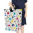 thumbnail image 4 of Yayeee Freestanding Laundry Hamper with Handle Collapsible Large Storage Basket for Clothes, Colorful Triangles, 4 of 7