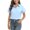 Blue, variant on Womens Short Sleeve Button Down Shirts Official Collar Blouse Basic Simple Dress Shirt, S-5XL