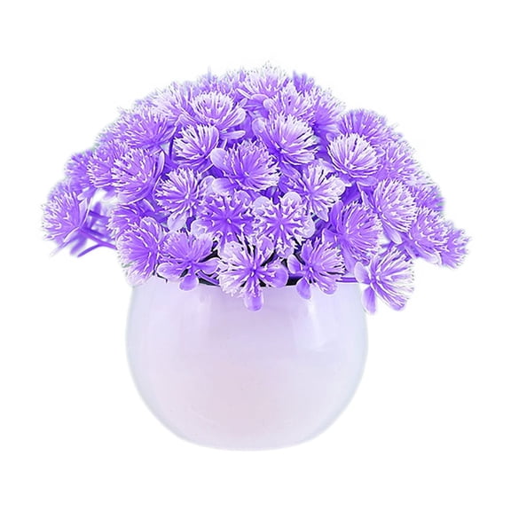 Hvmvliv Artificial Flowers Desktop Fake Flowers Potted Plants Home Decorations Artificial Flower Decorations for Potted Purple