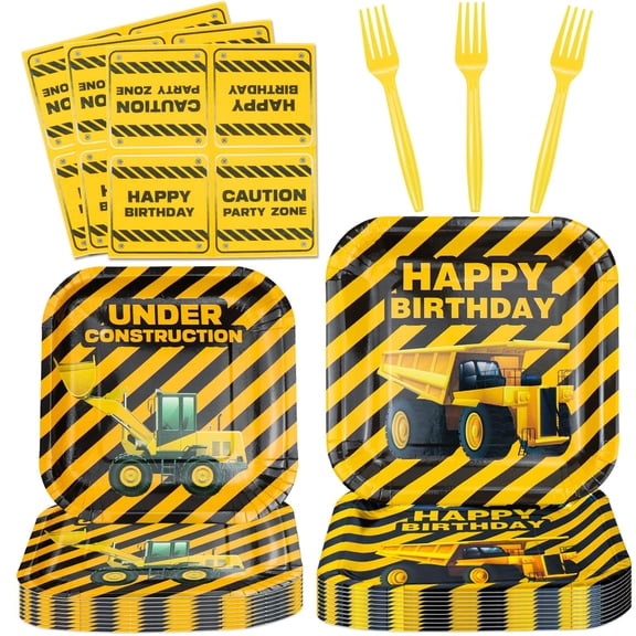Construction Theme Birthday Party Tableware Set 160 Pack 40 Servings