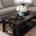thumbnail image 4 of Green Frog Table Runner 36 Inches Long, Butterfly Plant Flowers Mushroom Coffee Brown Kitchen Coffee Dining Table Decoration for Home Party Birthday Wedding Home Decor 13x36 Inches, 4 of 8