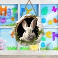 thumbnail image 2 of 30x30cm Rustic Wooden Easter Bunny Rabbit Hole Door Sign - Festive Easter Decor, 2 of 5