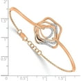 thumbnail image 4 of Solid 14k Rose Gold Polish Diamond Fancy Swirl Bar 7in w/.5 ext Bracelet - 7" Natural Diamonds, 4 of 6