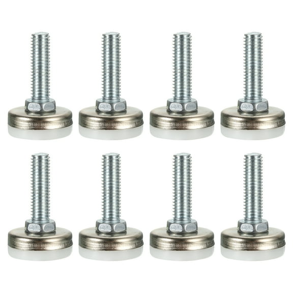 Furniture Levelers, 8Pcs M8x25 - Adjustable Furniture Leveling Feet Screw in Threaded for Tables (Silver)