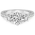 thumbnail image 3 of 5 Carat IGI Certified Round Shape Lab Grown Diamond Engagement Ring | 14K White Gold |Tiara Three Stone Diamond Ring | FG-VS1-VS2 Quality Friendly Diamonds, 3 of 4