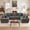 Gray, variant on 138.5" Modular U-Shaped Sectional Sofa, 6-Seater Black Couches for Living Room with Reversible Chaise, Striped Corduroy Fabric, Customizable Layout