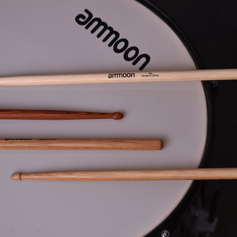 ammoon Wooden Drumsticks Drum Sticks 12 Pair of 5A Fraxinus Mandshurica Wood Drum Set Accessories