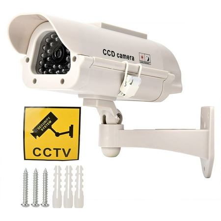 

Simulation Camera Fake Camera Silver With LED Light Home For Outdoor Indoor Office