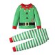 thumbnail image 2 of Conjunto de ropa navideña para bebés, niños y niñas, camiseta de manga larga estampada y pantalones a rayas, ropa verde para niños, 2 of 5