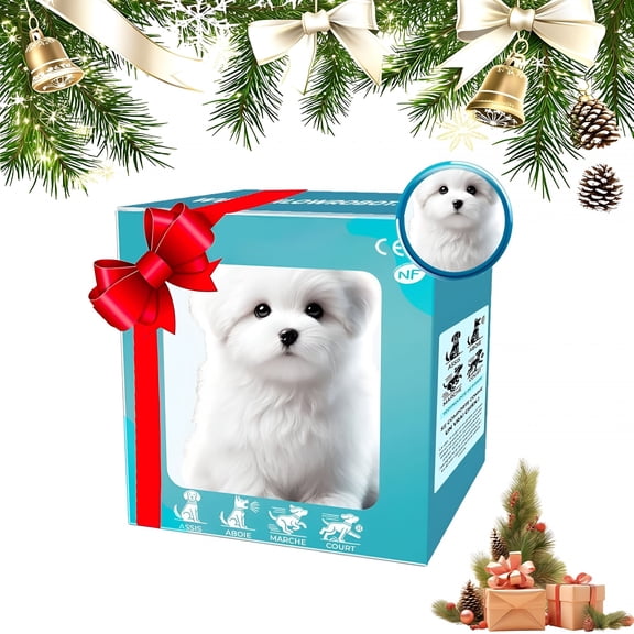 BESTSKY Interactive Electronic Plush Puppy, Shaggy Waggy Dog with Tail Wagging & Lifelike Sounds, Battery Operated Pet Toy