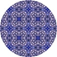 thumbnail image 1 of Ahgly Tapis Rond Lavable en Machine Intérieur Denim Bleu Foncé, 8 Pieds Rond, 1 of 7