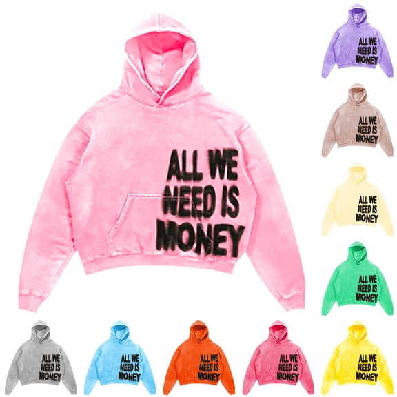 JAJAHO Boys And Girls Hoodies Distressed Washed Baggy Streetwear Letter Graphic Sweatshirt For Kids 1-14Y