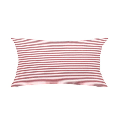 PiccoCasa 12'' x 20'' Classic Red, White Plaid Cotton Decorative Pillow Cover