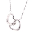thumbnail image 5 of Empire Cove 24K White Gold Dipped Sterling Silver Jewelry Double Heart Pendant Necklace, 5 of 5