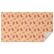 Orange Christmas Gingerbread Man Pattern Rectangle Tablecloth 60"x102",Waterproof Polyester Rectangle Table Cloth, Wipeable Spillproof Polyester Tablecloth for Dining, Camping, Indoor and Outdoor