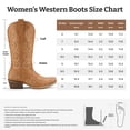 thumbnail image 6 of SMILIN Western Cowgirl Boots for Women, Mid-Calf Embroidered Pointed Toe Tall Country Boots, Tan, Size 8, 6 of 6