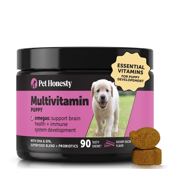 Pet Honesty Puppy Multivitamin Chews With DHA and Probiotics (Bacon Flavor), 90 Chews