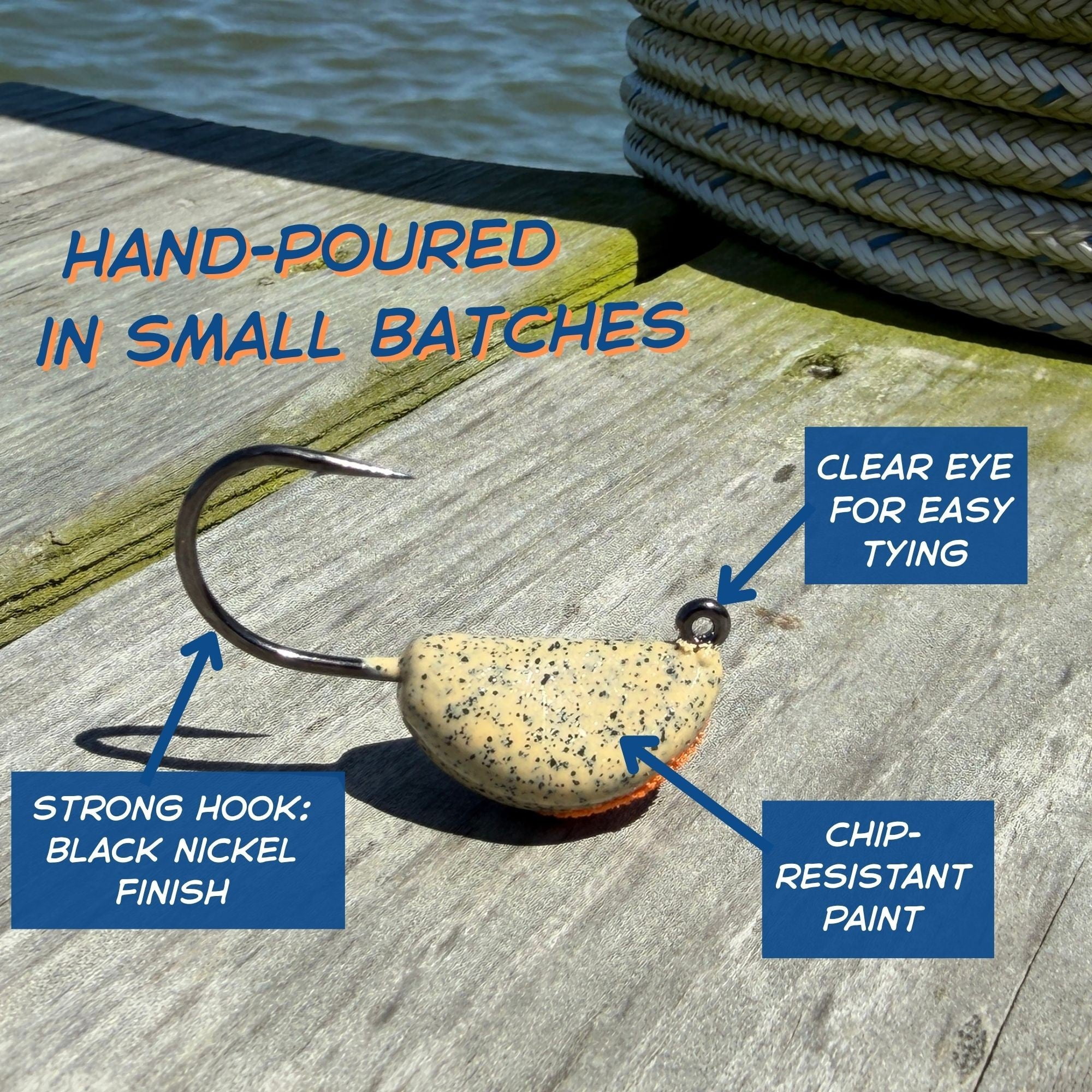 Jetty Jigs Saltwater Jig Heads, 3/4oz, Sand Crab, Jumbo 10 Pack