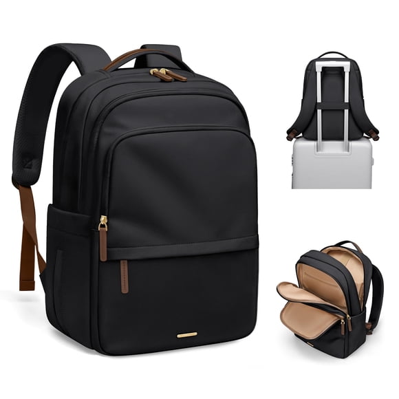 Multifunctional Laptop Backpack for Work Travel Leisure Water-Resistant Multiple Compartments Business Backpack for Women Fits 15.6 Inch Notebook (Bl