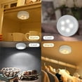 thumbnail image 4 of YUNDAP Wireless LED Puck Lights, 6-Pack Dimmable Under Cabinet Counter Lighting Closet Light, Battery Powered Remote Control Night Light Stick On Lights For Kitchen, Closet, Cabinet, Bookcase, 4 of 5