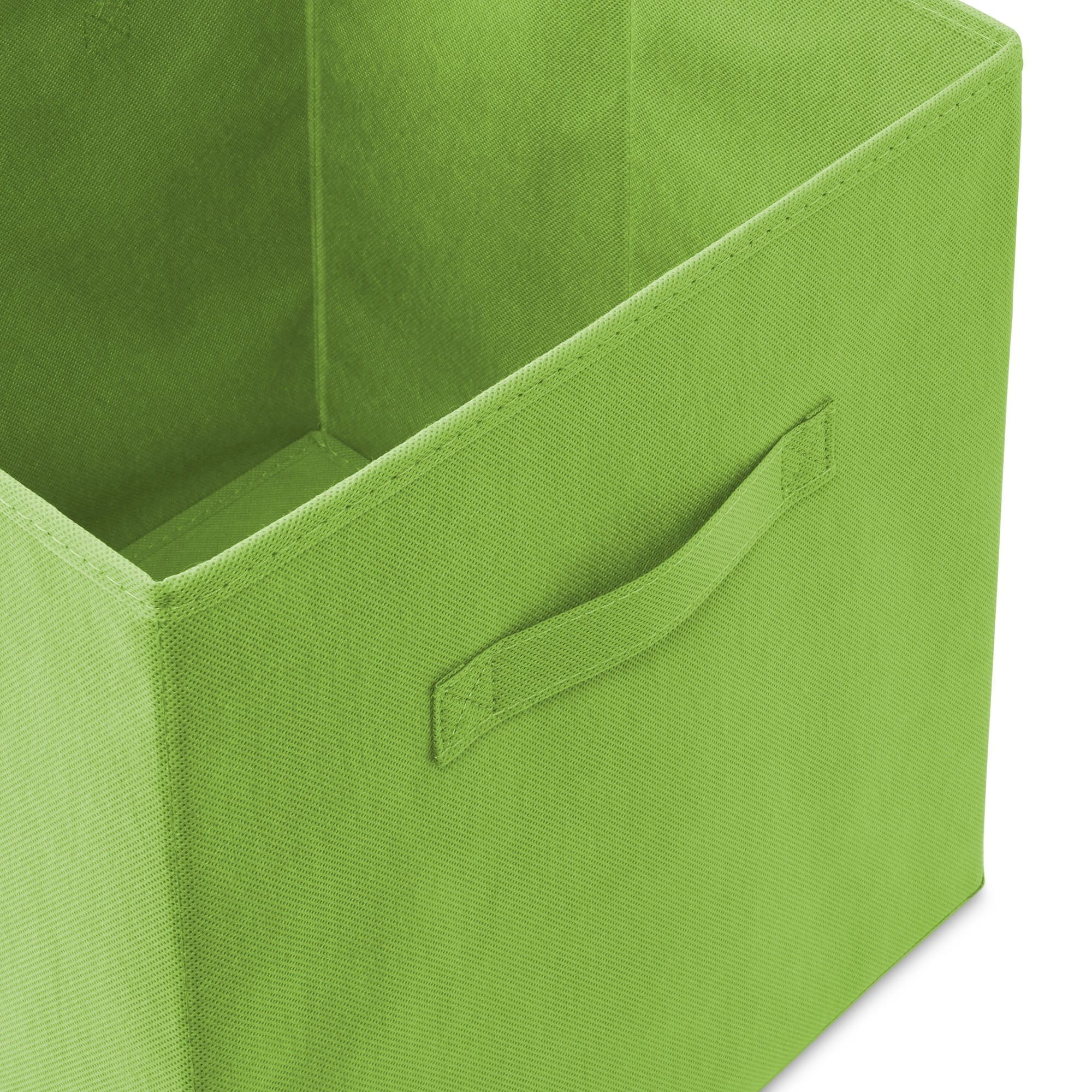 Casafield Set Da 6 Contenitori Cubici Pieghevoli In Tessuto Verde Lime - 33x33x33 Cm - 2