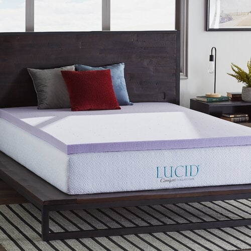 Lucid Comfort Collection Lavender 3 Memory Foam Mattress Topper Walmart Com