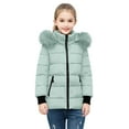 thumbnail image 4 of LIJCC Kid Girls Winter Coats Full Zip Faux Fur Lined Hooded Quilted Thicken Warm Puffer Ski Jacket Hooded Parka Coats Waterproof Outdoor Comfy Down Jackets, 4 of 4